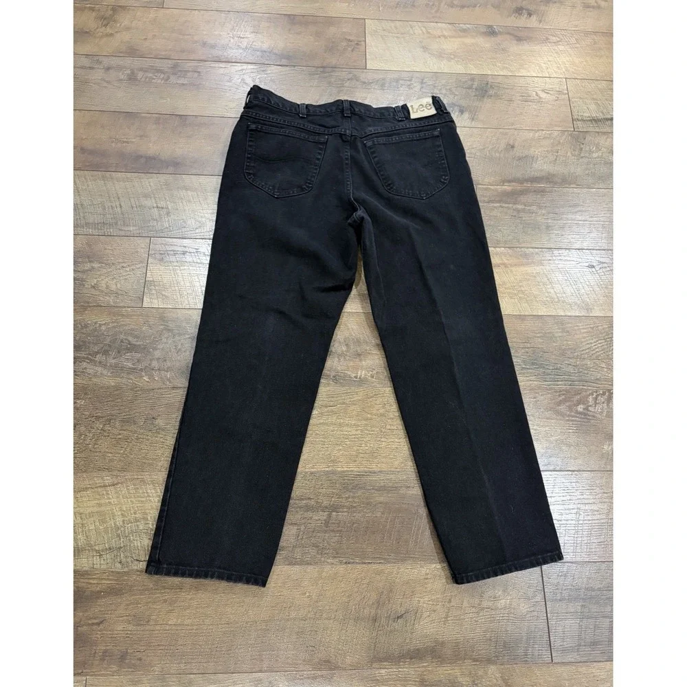 Vintage 90s Lee Riders Jeans 36x29.5 Union Made In USA Black Denim Straight Fit